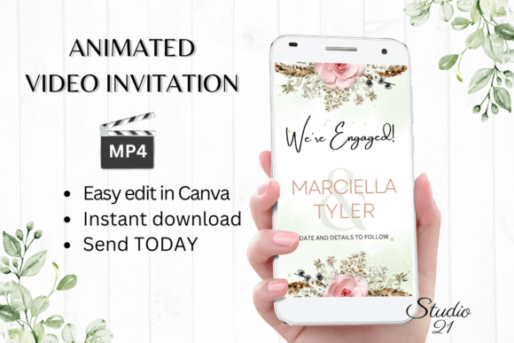 Boho Engagement Announcement W1126B: Style Your Story