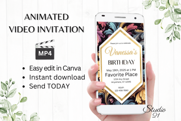 Classic Birthday Invitations: Modern Animated Evites