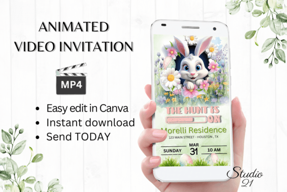 Digital Easter Egg Hunt Invitation: A Vibrant Animated Template