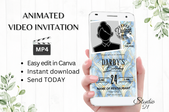 Digital Vintage Birthday Invitation: Charm Meets Modern Convenience