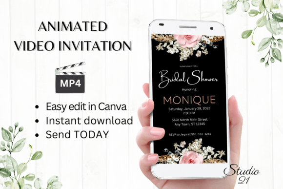 Effortless Elegance: The Boho Bridal Shower Invite W4127