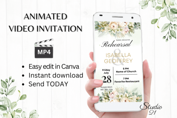 Electronic Rehearsal Dinner Invite W7428: A Dynamic Digital Solution