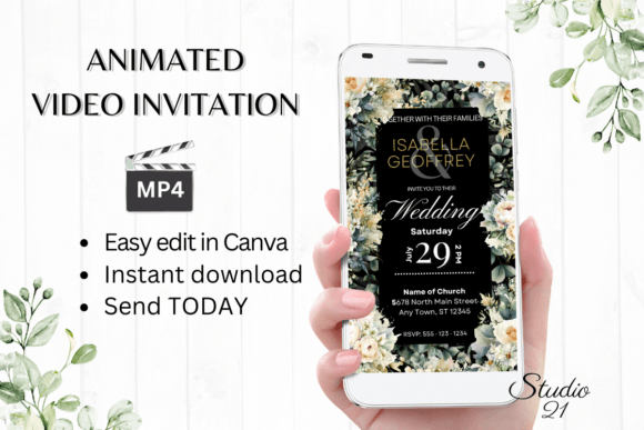 Electronic Wedding Invitation W8421: A Modern Digital Evite