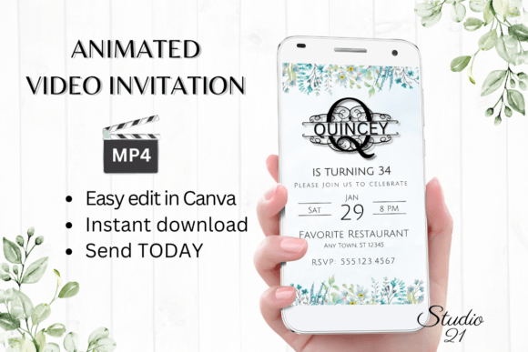 Elegant Digital Invitations: The Monogram Letter Q