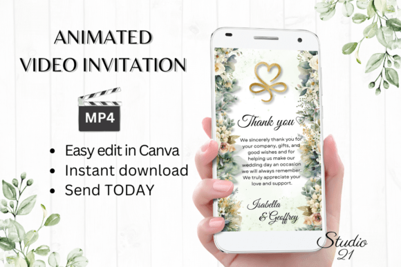 Elegant Gratitude: Exploring the Electronic Wedding Thank You W9424TU
