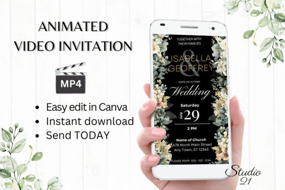 Elevate Your Nuptials with the W8425 Digital Wedding Invitation