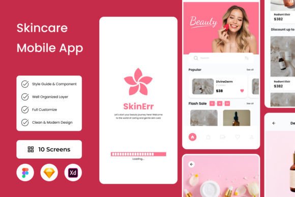 SkinErr: A Designer's Look at This Skincare Mobile App UI Kit