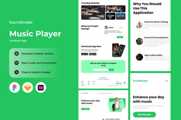 SoundScape: Designing the Ultimate Music Player Landing Page