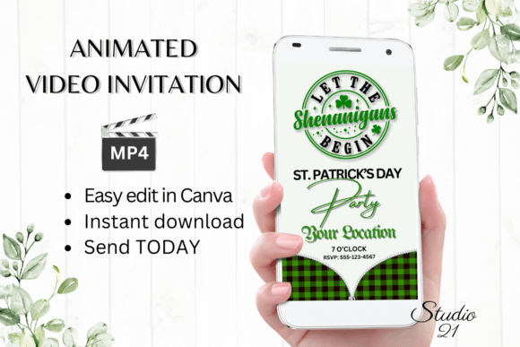 St. Patricks Day Party Invitation: A Modern Digital Design