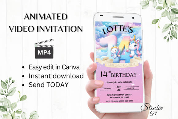 Unicorn Birthday Invitation 14 Years Old: Celebrate a Milestone in Style
